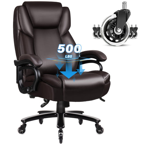 BOSSIN 500lbs Big and Tall Office Chair,Heavy Duty Computer Desk Chair with Adjustable Lumbar Support