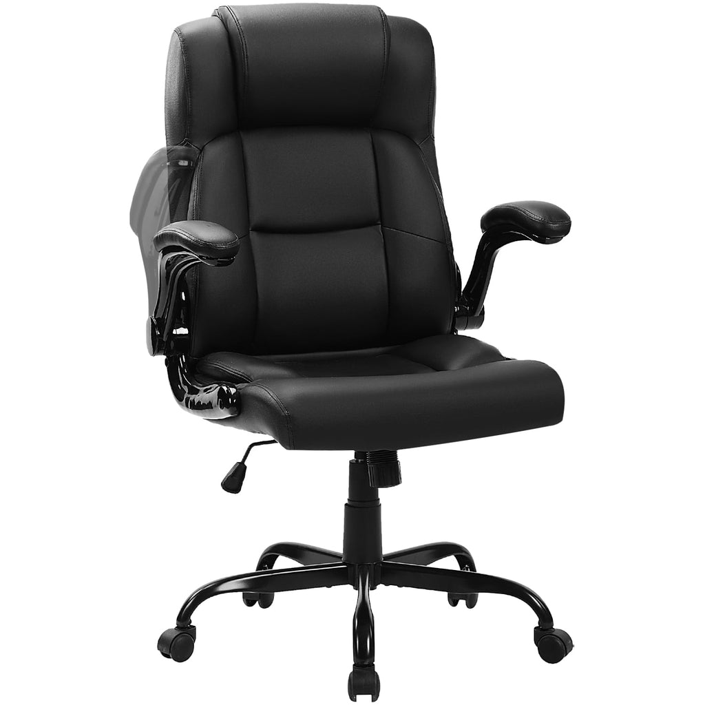 JONPONY Big and Tall Office Chair 400LBS Wide Seat Ergonomic Computer Desk Chair High Back Executive Leather Chair Adjustable Task Chair Lumbar Back Support 8 Hours Heavy Duty Design,9189,Black